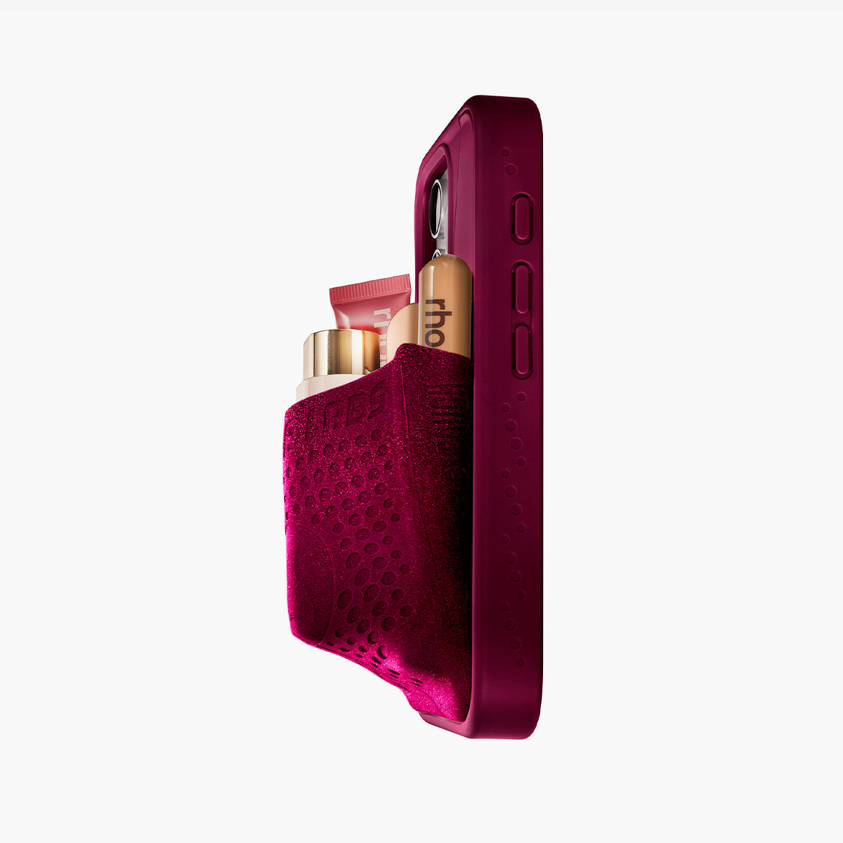 Coque KangarooCase pour iPhone 18 de DiniaLabs® avec motif kangourou, en silicone noir et détails colorés, vue de face