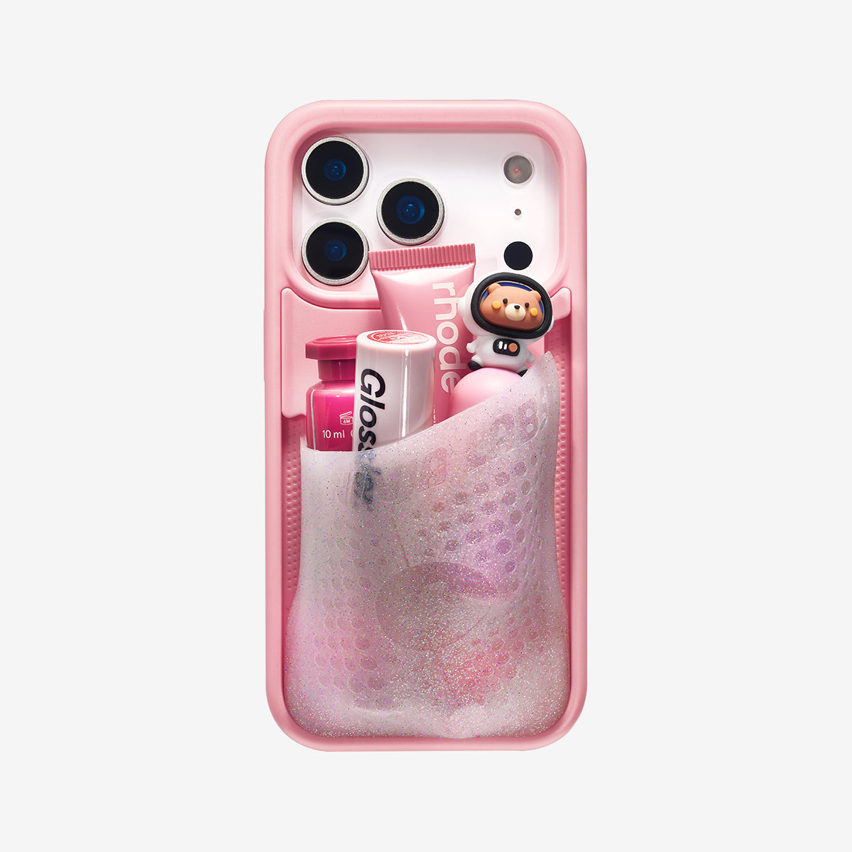 Coque de protection KangarooCase pour iPhone 18 de DiniaLabs®, en silicone avec motif kangourou et détails colorés.