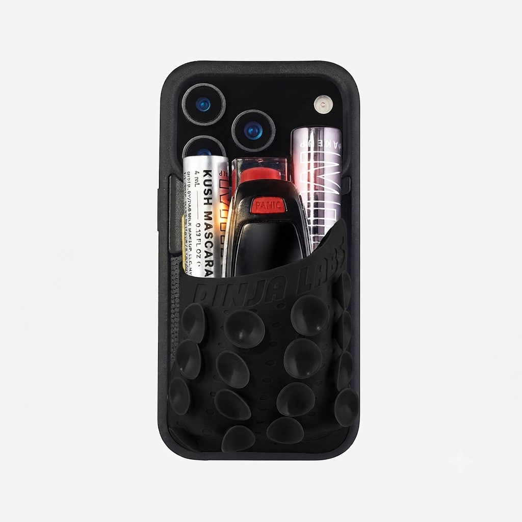 Coque OctoCase DiniaLabs® pour iPhone 18 avec motif octopus élégant et design moderne, vue de face.